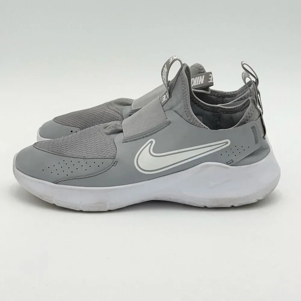 Nike Flex Runner 3 Wolf Gray White Slip-On Sneakers - US Kids Size 6.5Y / EU 39